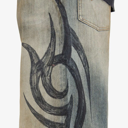 Faded Tribal Jeans
